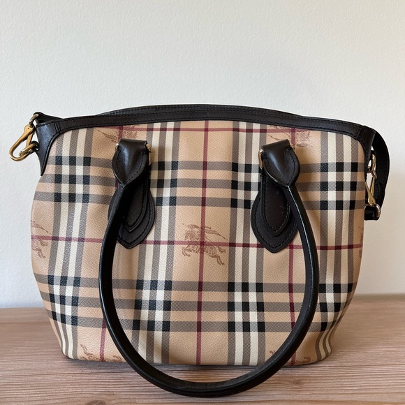 Burberry Haymarket Small Newfierl Tote, chocolate color - Picture 1 of 9